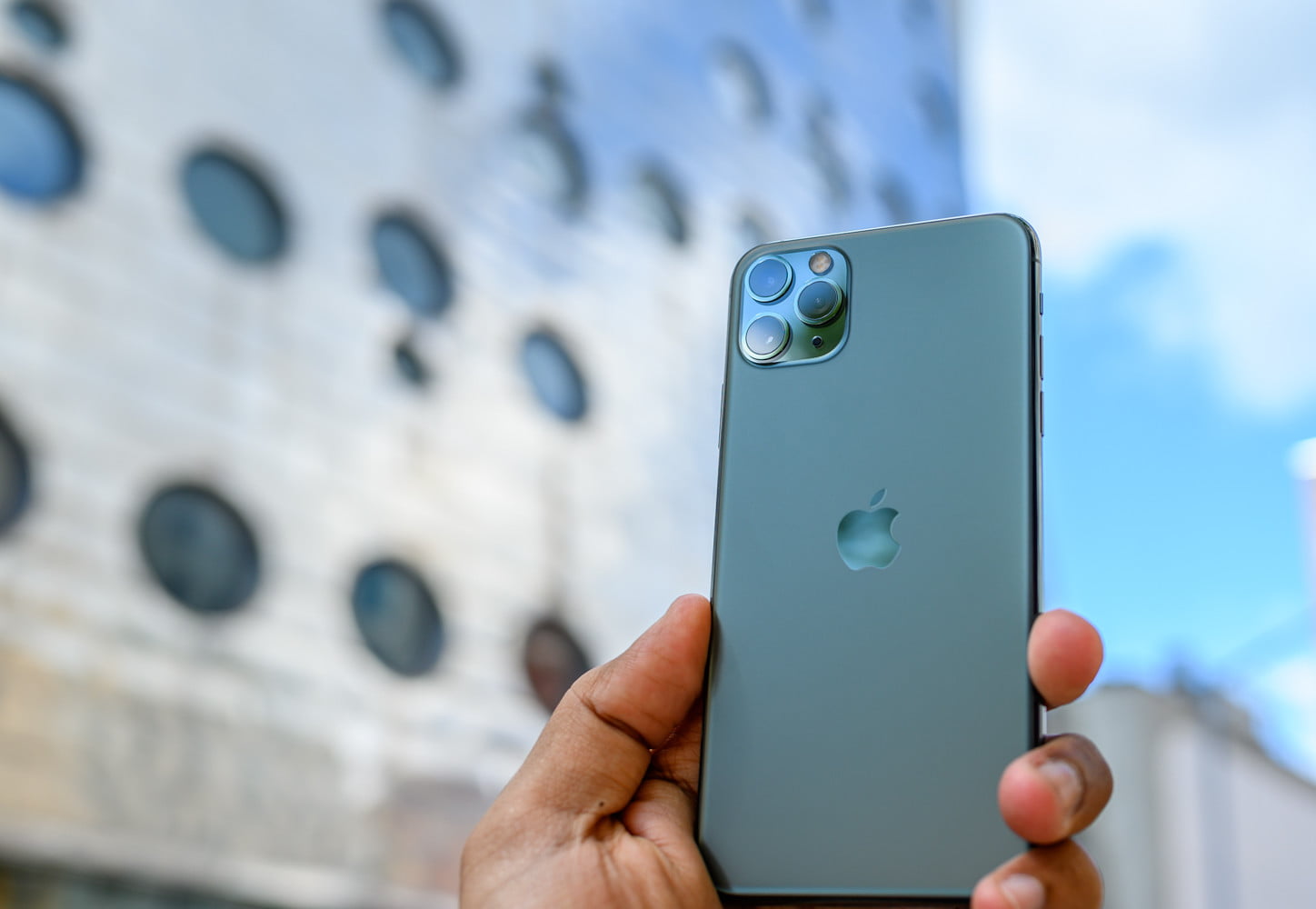 Close-up of holding iphone 11 pro